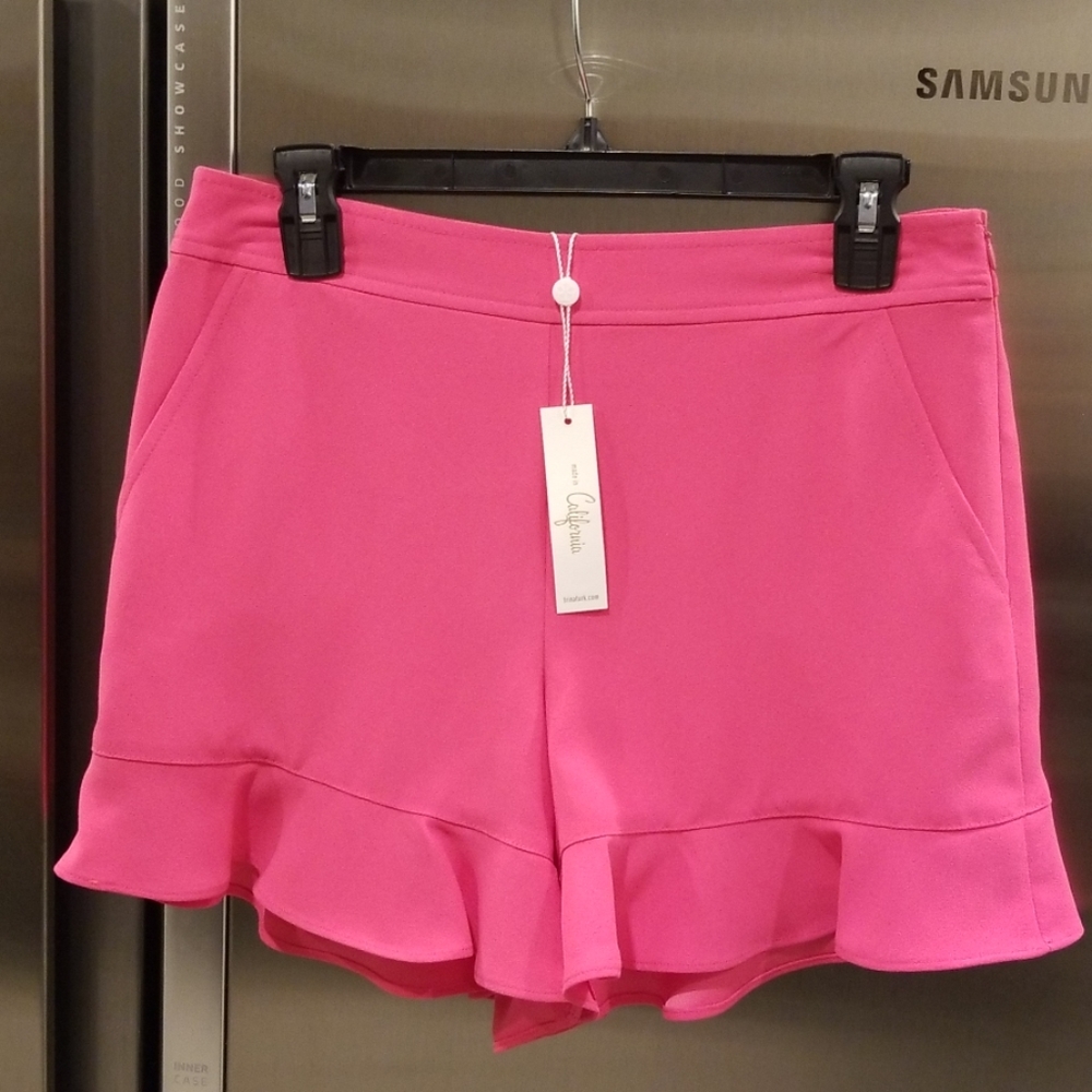 💕TRINA TURK💕 Pink Ruffle Shorts Size 2 NWT